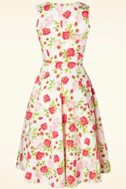 Sale Topvintage Boutique Collection Topvintage Exclusive ~ Eliane Rose Swing Jurk In Wit