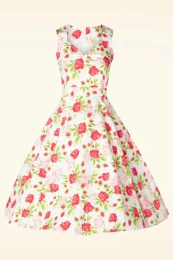 Sale Topvintage Boutique Collection Topvintage Exclusive ~ Eliane Rose Swing Jurk In Wit