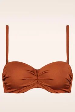 Sale Cyell Treasure Padded Bikini Top In Cederhout Bruin