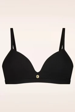 New TC Beach Triangle Bikinitop In Black Rib
