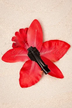 Outlet Topvintage Boutique Collection Tropical Vibes Haarbloemclip In Rood