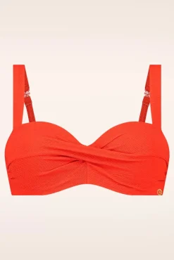 Online TC Beach Twisted Bikinitop In Zomers Rood