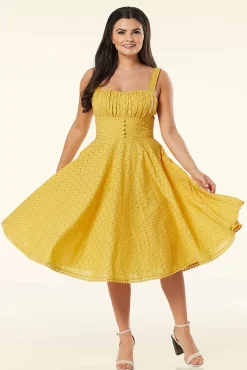 Best Timeless Valerie Swing Jurk In Mosterd
