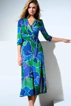 Outlet K-Design Vera Crossover Maxi Jurk In Blauw En Groen