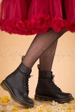 New Dr. Martens 1460 Virginia Enkellaarzen In Zwart