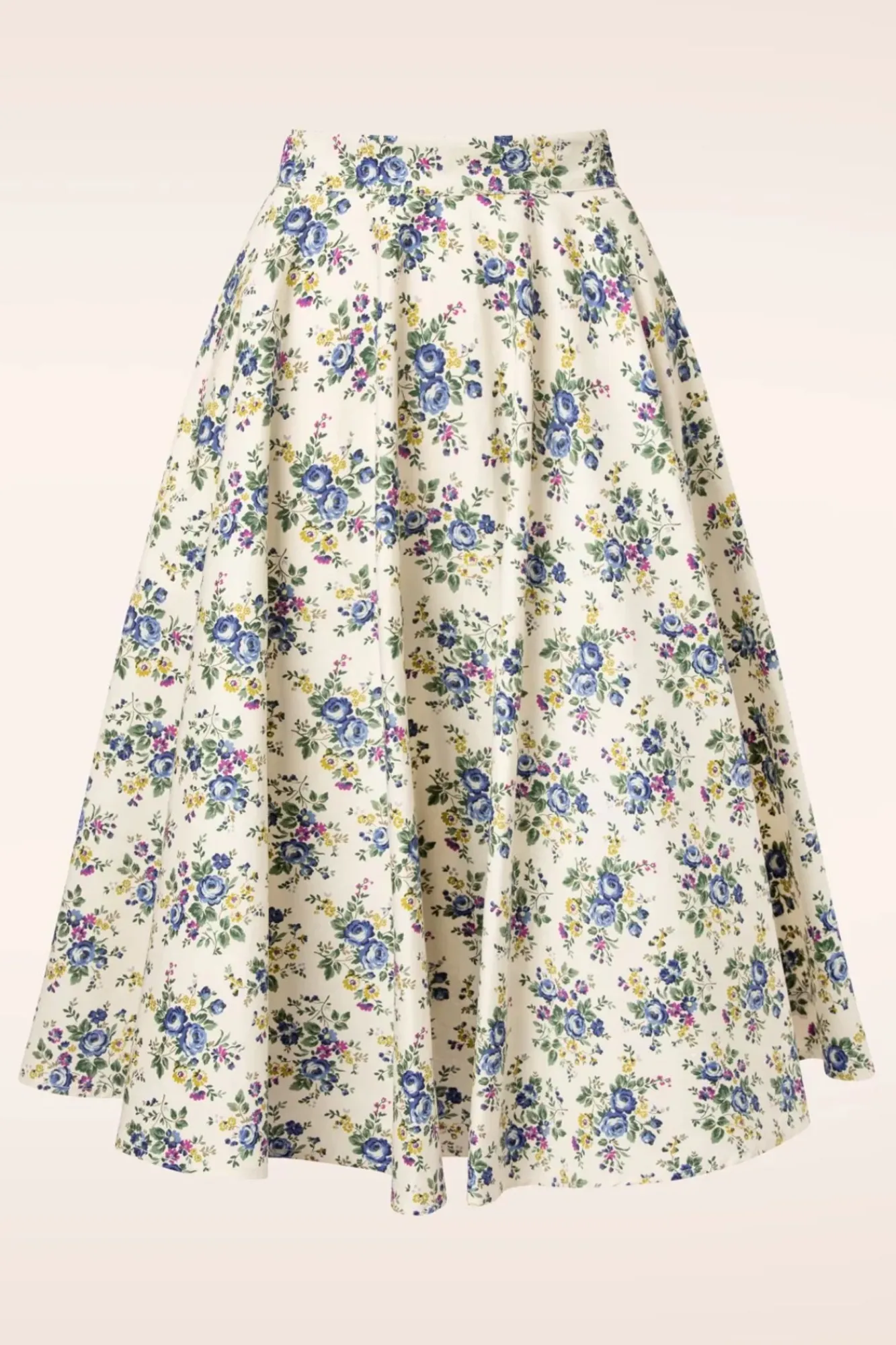 Cheap Banned Retro Wild Flower Swing Rok In Creme