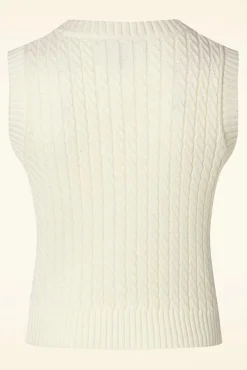 Sale Collectif Clothing Willa Gebreide Spencer In Creme
