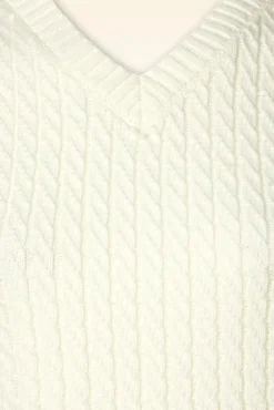 Sale Collectif Clothing Willa Gebreide Spencer In Creme
