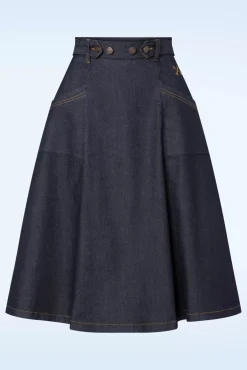 Sale Queen Kerosin Workwear Spijkerrok In Donkerblauw