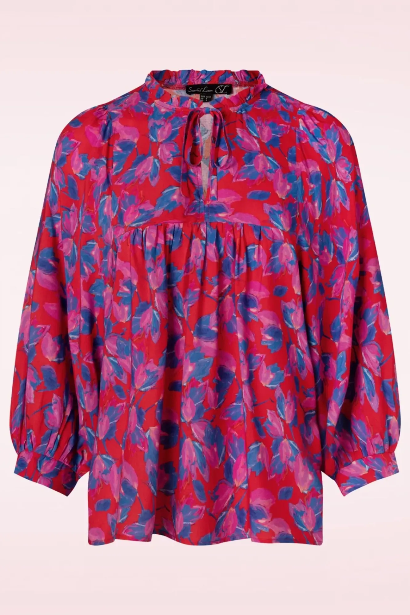 Flash Sale Smashed Lemon Ylenia Blouse In Rood En Kobalt