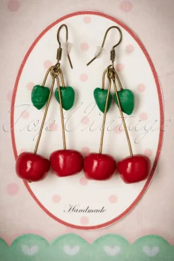 Hot Sweet Cherry Zoete Sprankelende Kersen Oorbellen In Rood