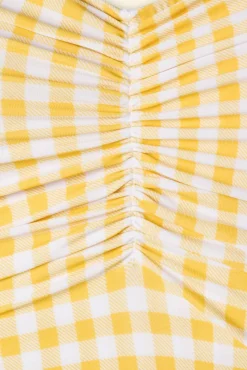 Best Sale Esther Williams Zomer Gingham Badpak Uit Een Stuk In Geel En Wit